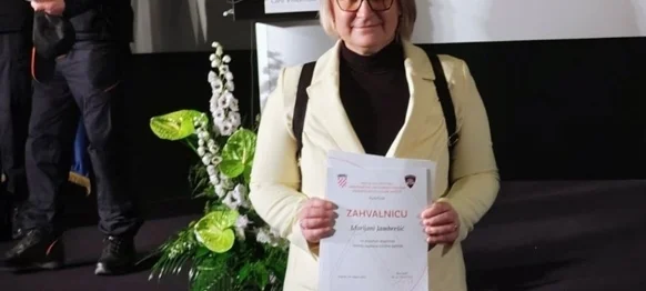 Marijani Jambrešić, varaždinskoj gradskoj službenici, zahvalnica za izuzetan doprinos razvoju sustava civilne zaštite