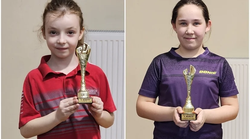 Lea Kos i Mila Hrkec s osvojenim trofejima