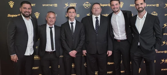 Predstavnici NK Varaždina: Toni Dalić, Nikola Šafarić, Dimitar Mitrovski, Dražen Vitez, Oliver Zelenika i Frane Maglica