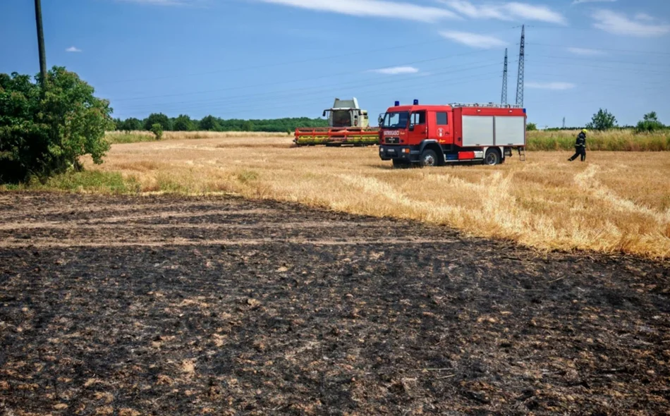 Požar na kombajnu proširio se na šest hektara strništa