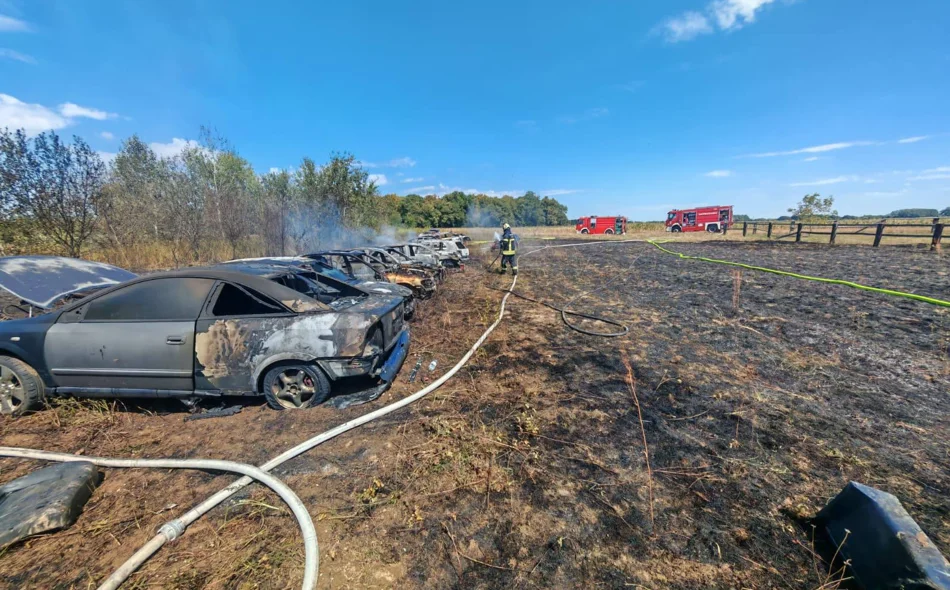 FOTO: Gorjela vozila na divljem deponiju