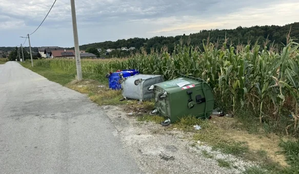 Vandali u Klenovniku porušili kontejnere i razbacali smeće