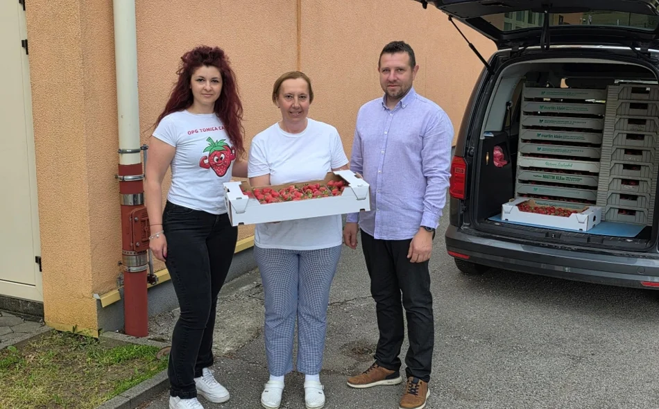 Općina Gornji Kneginec donirala djecu domaćim, mirisnim jagodama