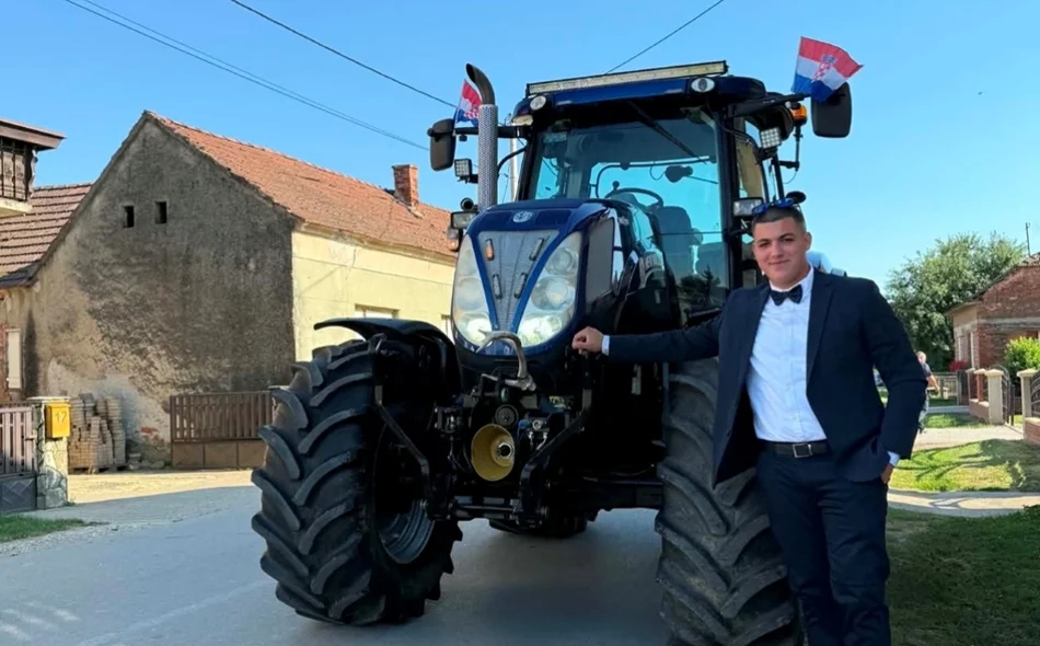 Darijan iz Svetog Petra Ludbreškog na maturalnu večer stigao traktorom
