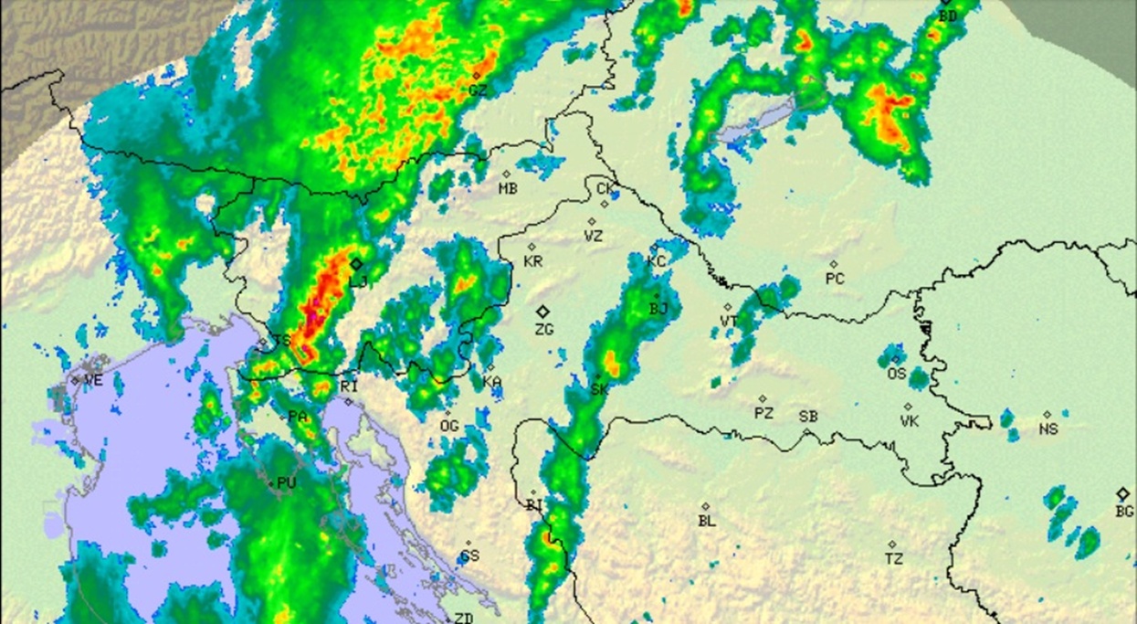 prognoza meteo radar DHMZ 20250707